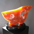 PAPILLON, Orange Alabaster <br>  10 IN. H / 18 IN. W / 5 IN. D / 36 LB<br> Private Collection